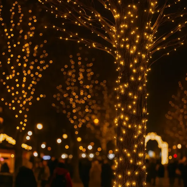 Гірлянда Нитка вулична 300 LED 30 м від мережі, жовта, чорний провід CF300L30MBY фото