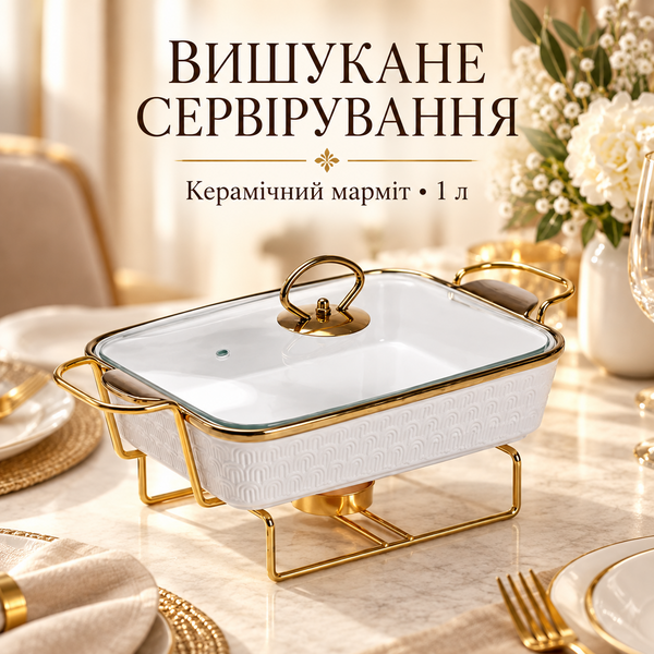 Мармит с подогревом настольный 1 литр керамическая белая HP1013 фото