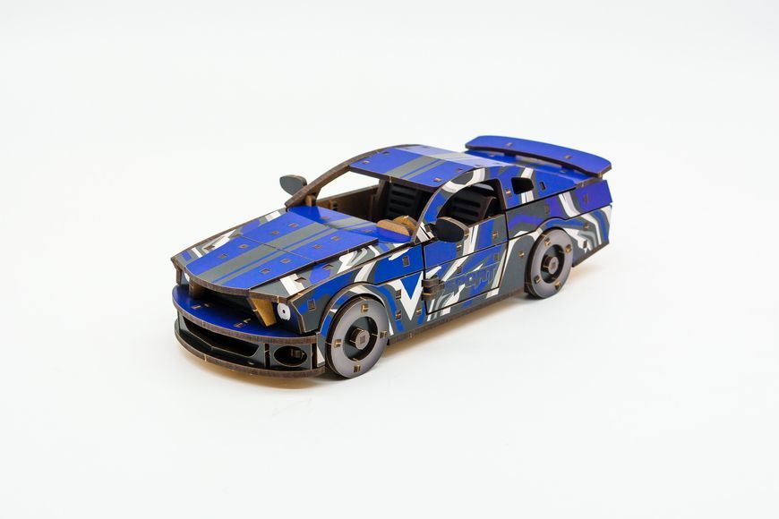 3D дерев'яний конструктор автомобіля &laquo;Muscle Car GT&raquo; синя Puz-00638 фото