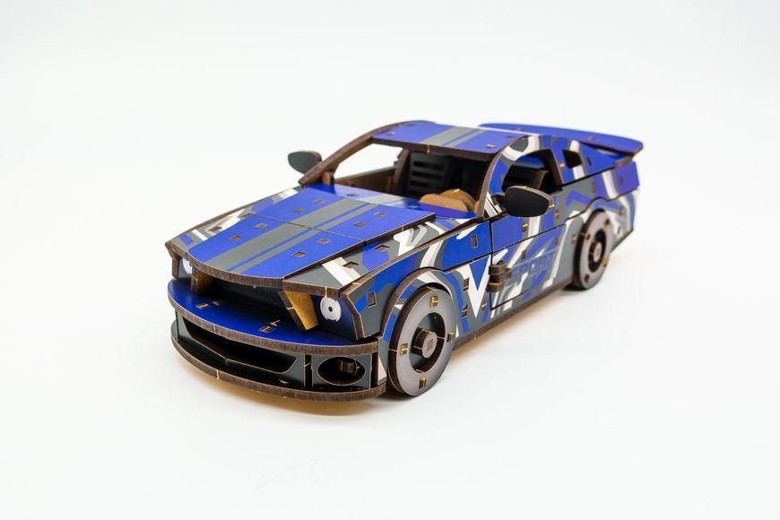 3D дерев'яний конструктор автомобіля &laquo;Muscle Car GT&raquo; синя Puz-00638 фото
