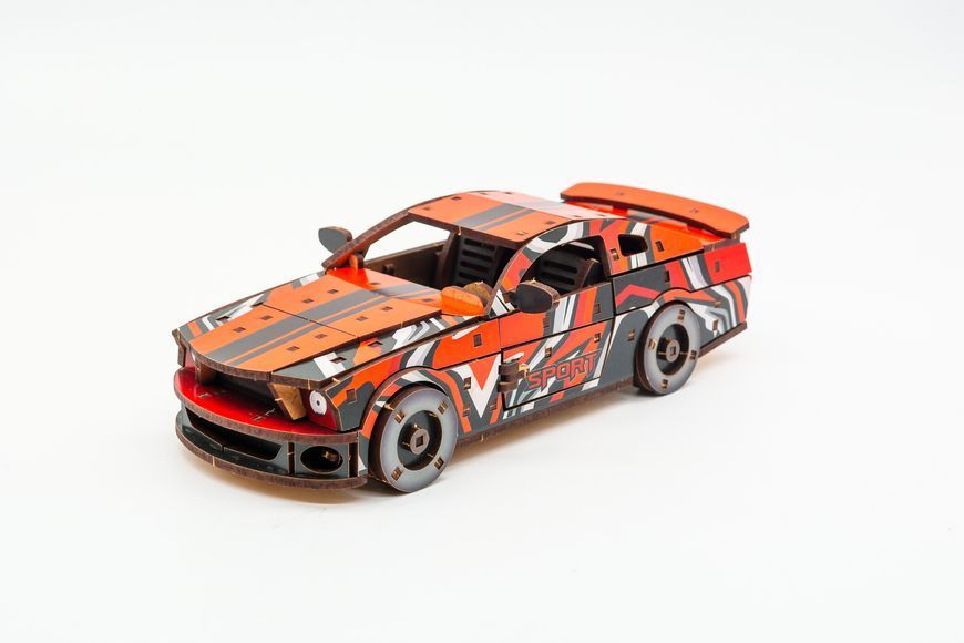 3D дерев'яний конструктор автомобіля &laquo;Muscle Car GT&raquo; синя Puz-00638 фото