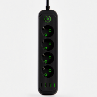 Сетевой фильтр-удлинитель 5 розеток 3xUSB-A 1xUSB-C 5м черный HP-5-40 фото