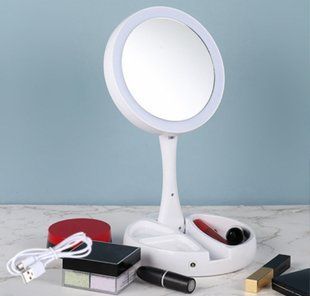 Складное косметическое зеркало для макияжа My Fold Away Mirror с подсветкой круглое mu60069 фото