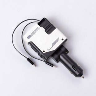 Автомобильное зарядное устройство MECHA с выдвижными кабелями и портами USB/Type-C Белый HP-A1W фото