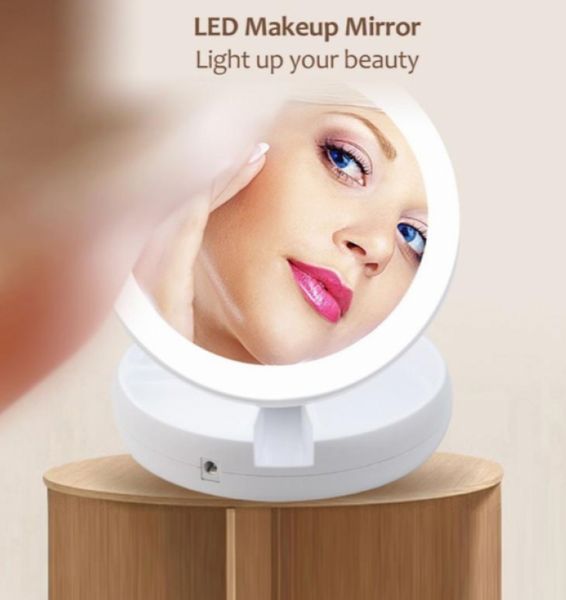 Складне косметичне дзеркало для макіяжу My Fold Away Mirror з підсвічуванням кругле mu60069 фото