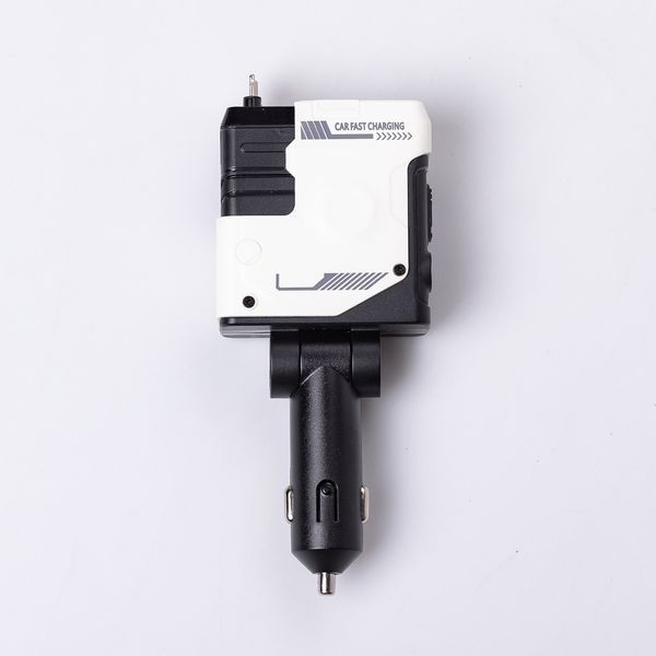 Автомобильное зарядное устройство MECHA с выдвижными кабелями и портами USB/Type-C Белый HP-A1W фото