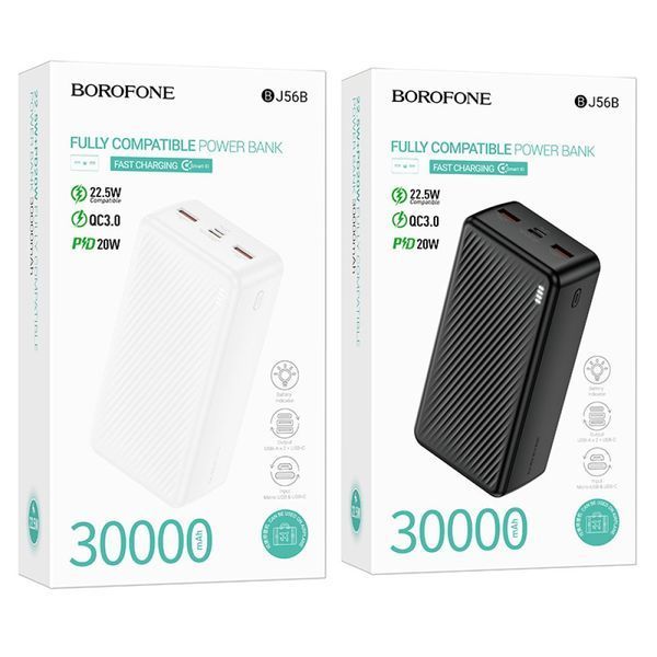 Універсальна Мобільна Батарея Павербанк Borofone BJ56B Graceful 22.5W+PD20W 30000 mAh ЦУ-00046178 фото