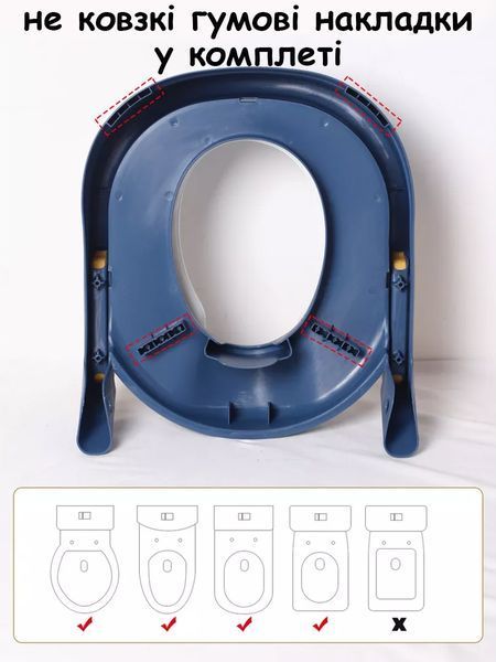 Дитяче сидіння зі сходами та ручками на стільці унітазу Safety Kids Childr Toilet Trainer синє 00677 фото