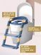 Дитяче сидіння зі сходами та ручками на стільці унітазу Safety Kids Childr Toilet Trainer синє 00677 фото 2