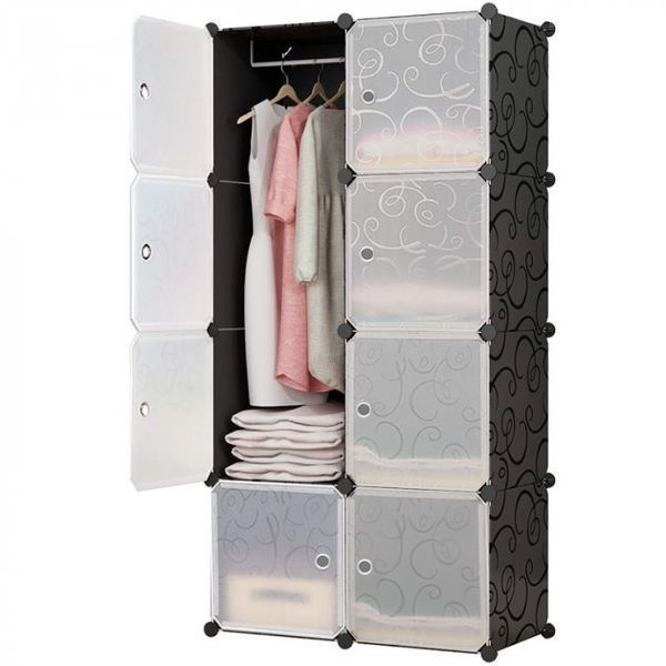 Складной шкаф Storage Cube Cabinet МР 28-51 Пластиковый шкаф &ndash; органайзер для вещей, 146х76x37 см 52222/1 фото
