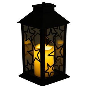 Ліхтар декоративний 14&times;14&times;30 (см) підвісний з LED підсвічуванням Чорний CR-3-2 фото