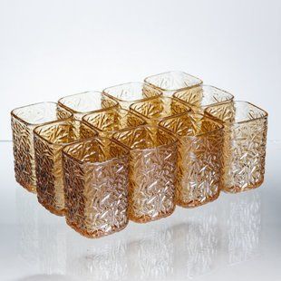 Набор стаканов для напитков Matrix Glass 12 штук по 195 мл коричневый HP-17-44 фото