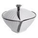 Супница 800 (мл) фарфоровая 26&times;18&times;14 (см) с крышкой Белый с серебром XL-4074AS фото 4
