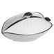 Супница 800 (мл) фарфоровая 26&times;18&times;14 (см) с крышкой Белый с серебром XL-4074AS фото 1