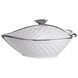 Супница 800 (мл) фарфоровая 26&times;18&times;14 (см) с крышкой Белый с серебром XL-4074AS фото 2