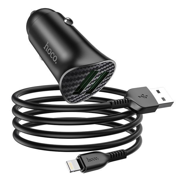 Авто зарядное устройство Hoco Z39 QC3.0 Lightning 2USB Черный ЦУ-00031005 фото
