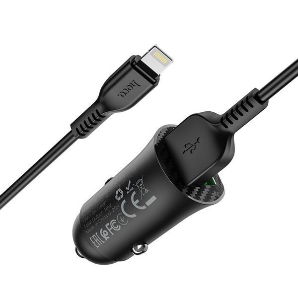 Авто зарядное устройство Hoco Z39 QC3.0 Lightning 2USB Черный ЦУ-00031005 фото