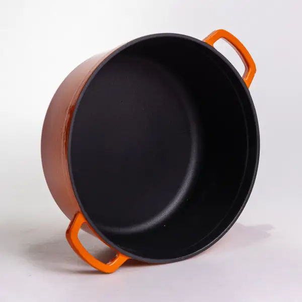 Кокотниця чавунна емальована каструля 6 л, помаранчевий  HP-FLG-6 ORANGE фото