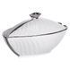 Супница 800 (мл) фарфоровая 32&times;21&times;16 (см) с крышкой Белый с серебром XL-4054AS фото 4