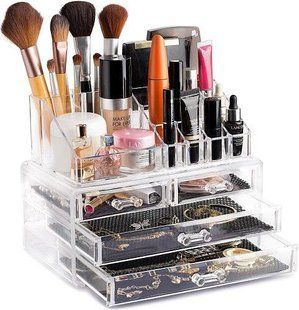 Органайзер для зберігання косметики 4DRAWER Акриловий прозорий настільний ящик - бокс для косметики та біжутерії 56783/99 фото