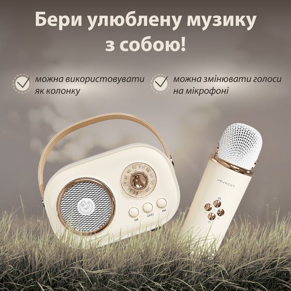 Портативная колонка с микрофоном Platinum C-20 BT/TF/USB/FM влагозащищенная 5 Вт, бежевая C20P фото