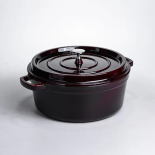Кокотниця чавунна емальована каструля 6 л, бургунді HP-FLG-13 burgundy фото