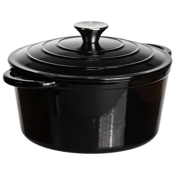 Кастрюля чугунная эмалированная гусятница 4 л, черный HP-FLG-1 BLACK фото