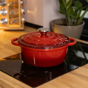Кастрюля чугунная эмалированная 2,5 л, красный HP-1-14-RED фото