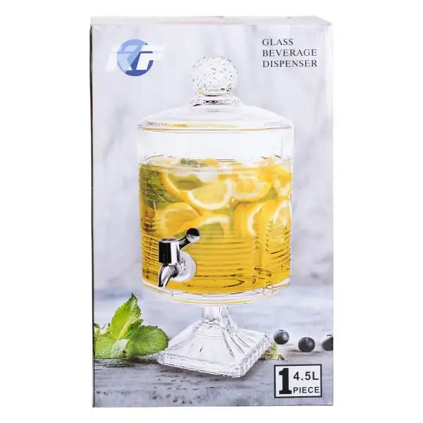 Лимонадница 4.5 л на квадратной ножке стеклянная Glass HP-19-4 фото