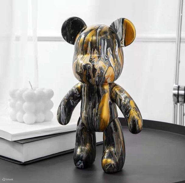 Креативный флюидный медвежонок Bearbrick 23 см с красками, желтый BLUE23 фото