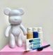 Креативный флюидный медвежонок Bearbrick 23 см с красками, желтый BLUE23 фото 3