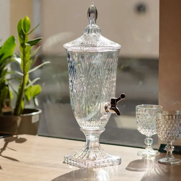 Лимонадниця з краном Crystal Trinity 2 літри лимонадник диспенсер на підставці скло HP-19-301 фото