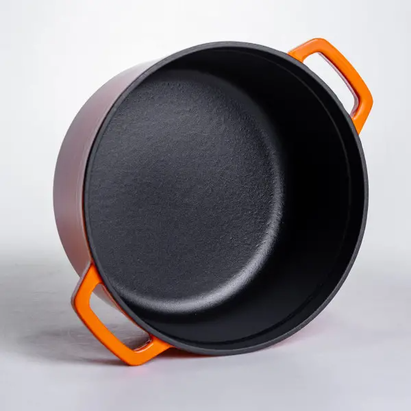 Кокотница чугунная эмалированная кастрюля 4,5 л, оранжевый HP-FLG-4 ORANGE фото