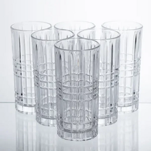 Набор стаканов Geometric Glass 6 штук по 300 мл с рельефным узором HP-17-3 фото