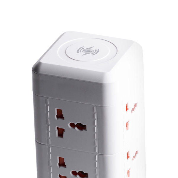 Сетевой фильтр удлинитель 4.8 м с лампой на 9 универсальных розеток с 2 USB, 1 Type-C, беспроводная зарядка HP-5-7MF фото