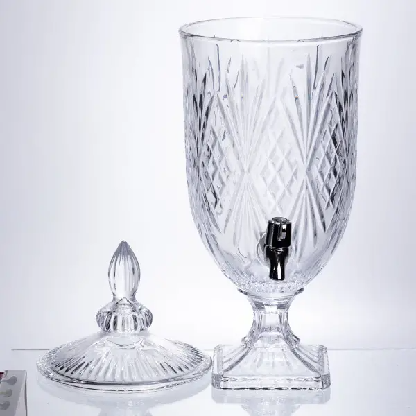 Лимонадниця із краном Classic Crystal 5 літрів лимонадник диспенсер на підставці скло HP-19-297 фото