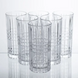Набір склянок Geometric Glass 6 штук по 300 мл з рельєфним візерунком HP-17-3 фото 1