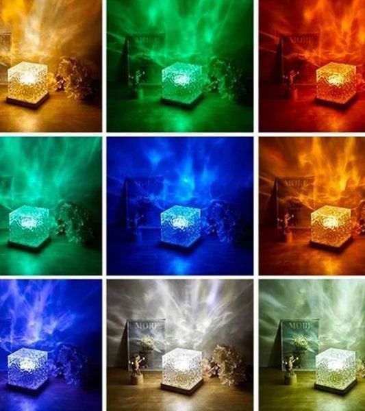 Портативный проектор-ночник &laquo;Water Wave Cube&raquo; с RGB подсветкой и управлением через приложение NNK22 фото