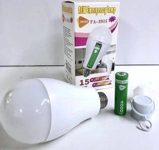 Лампочка (аккумуляторная 18650) 15Вт, патрон Е27, энергосберегающая (LED) 201008559 фото
