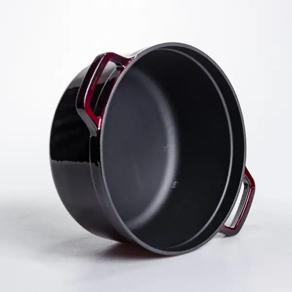 Кокотниця чавунна емальована каструля 4,5 л, бургунді бордовий  HP-FLG-11 burgundy фото