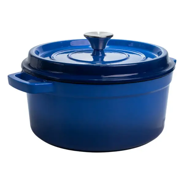 Кокотница чугунная эмалированная 4,5 л, синий HP-1-19-BLUE фото