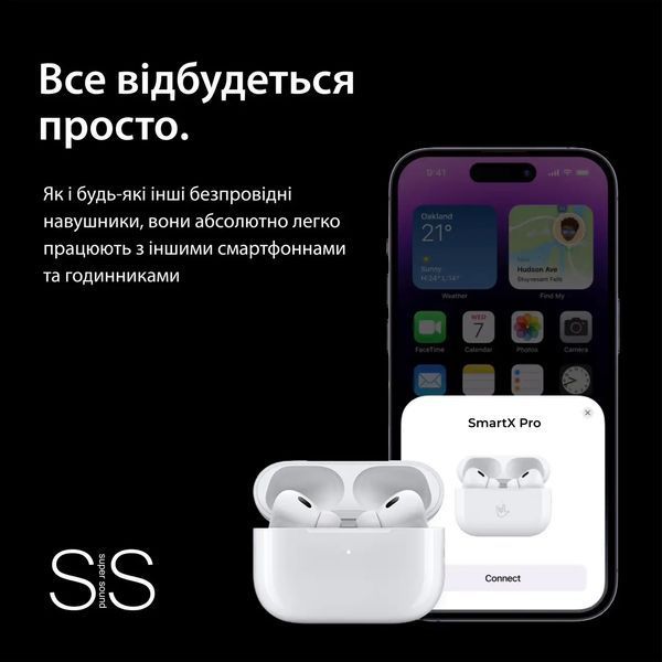 Беспроводные Bluetooth-наушники SmartX Pro 2 Luxury вакуумные, белые SAP2L фото