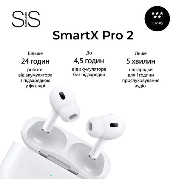 Беспроводные Bluetooth-наушники SmartX Pro 2 Luxury вакуумные, белые SAP2L фото