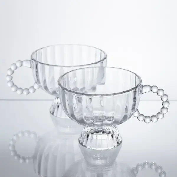 Набор креманок на ножке Sundae Dish 2 штуки по 300 мл с ручкой HP-17-14 фото