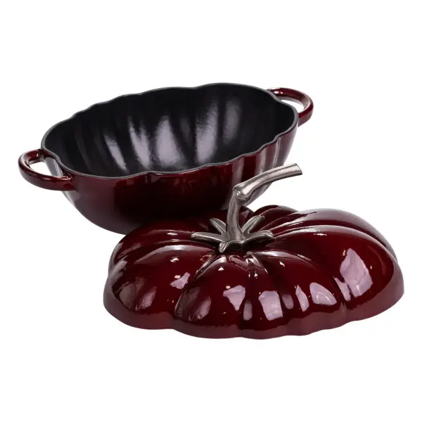 Каструля чавунна емальована Iron Tomato 2,5 л, бургунді HP-FLG-20 burgundy фото