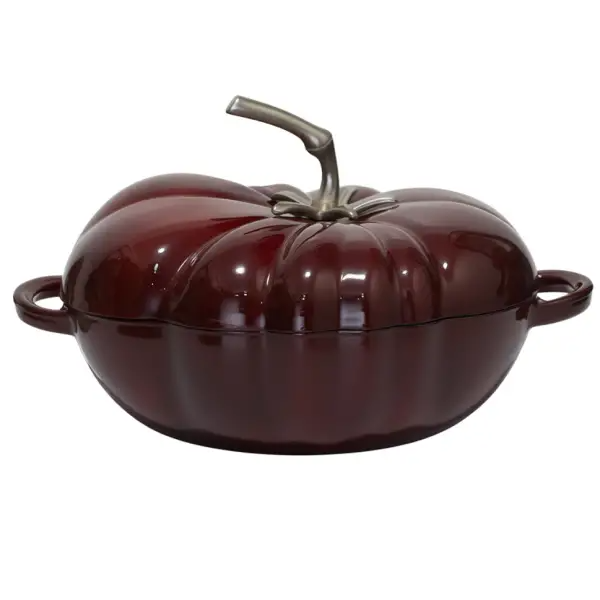 Каструля чавунна емальована Iron Tomato 2,5 л, бургунді HP-FLG-20 burgundy фото