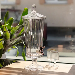 Лимонадниця скляна на ніжці Lemon Dispenser 4.5 л з краником HP-34-68 фото