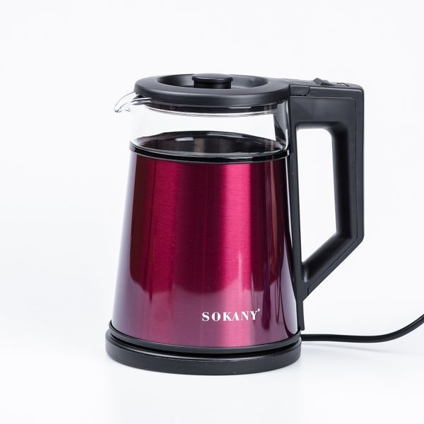 Електрочайник Sokany SK-SH-1076 дисковий 1,7л, червоний SKSH1076R фото