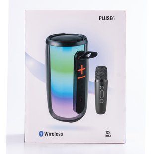 Портативная колонка Pulse 6 с микрофоном BT/TF/FM/AUX/USB с подсветкой 15 Вт, черная PULSE6B фото