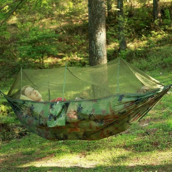 Гамак туристический 260х140 см с москитной сеткой и карманом GMSK-01 260х140см Пиксель GMSK01 фото